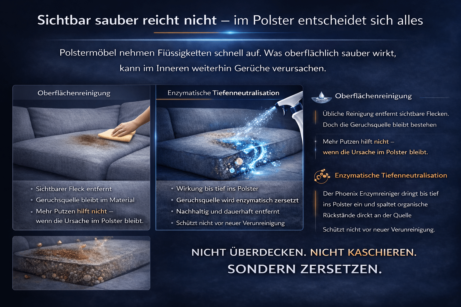 Phoenix Enzymreiniger Wirkungsvergleich – Tiefenwirkung vs. herkömmliche Reiniger