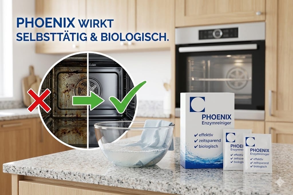Backofen reinigen Enzymreiniger Vorher Nachher Phoenix biologisch