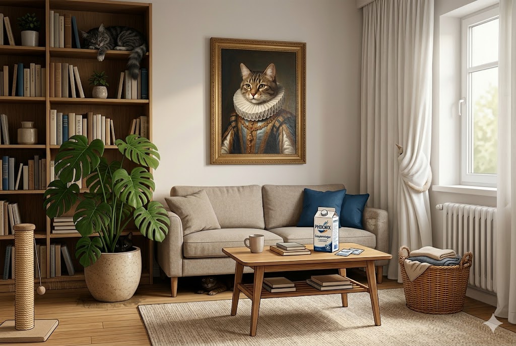 Phoenix Suchspiel Wimmelbild — versteckte Katzen finden und 10% Rabatt sichern
