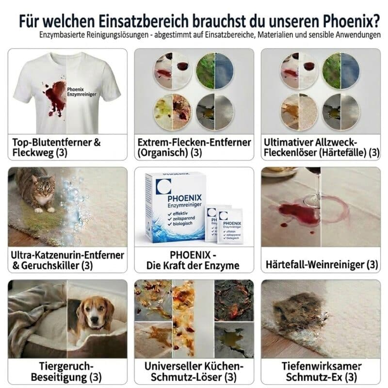 Phoenix Enzymreiniger Universalreiniger und Fleckentferner – Nachhaltiges Konzentrat in der Sprühflasche für die gesamte Haushaltsreinigung.